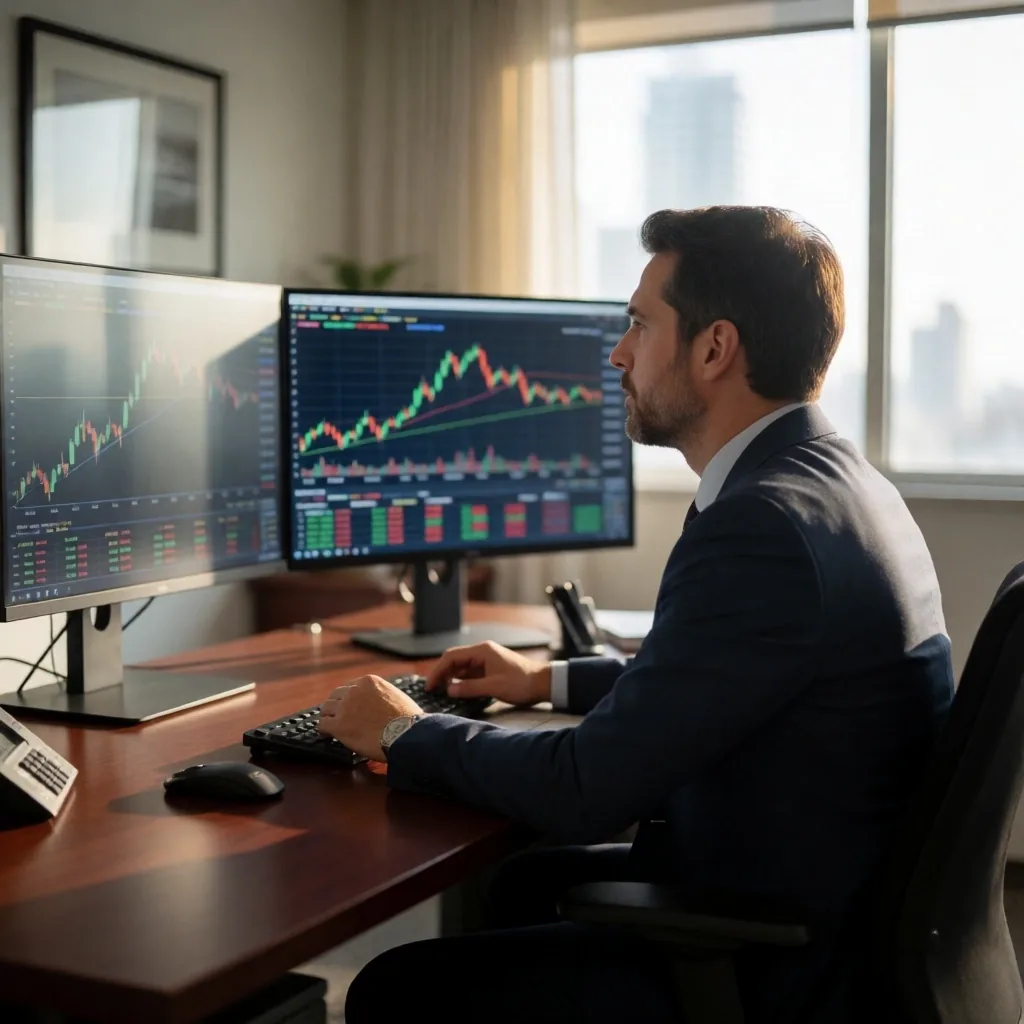 Sala de operaciones financieras en Buenos Aires