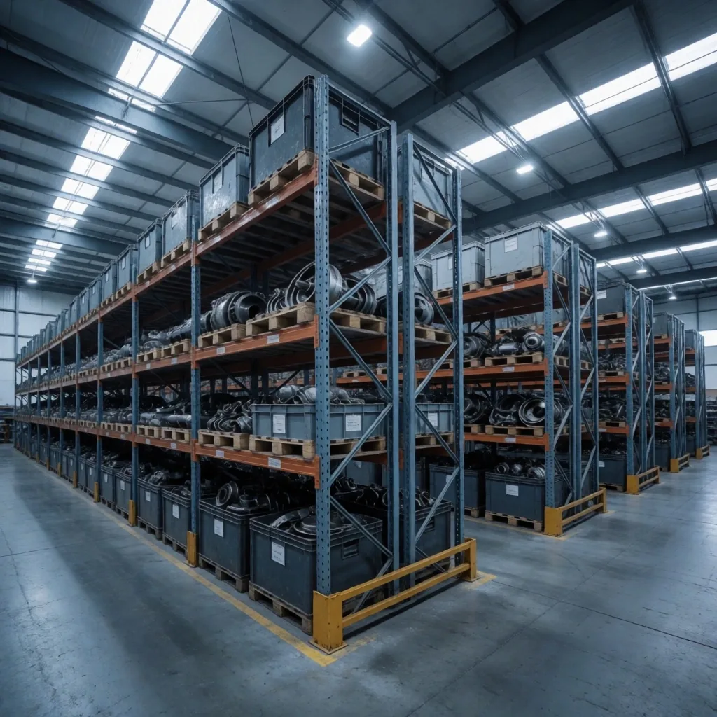 Almacén industrial con stocks críticos y suministros diversificados