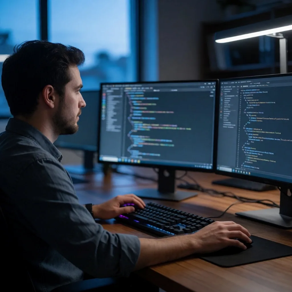 Espacio de trabajo en sector de servicios de software