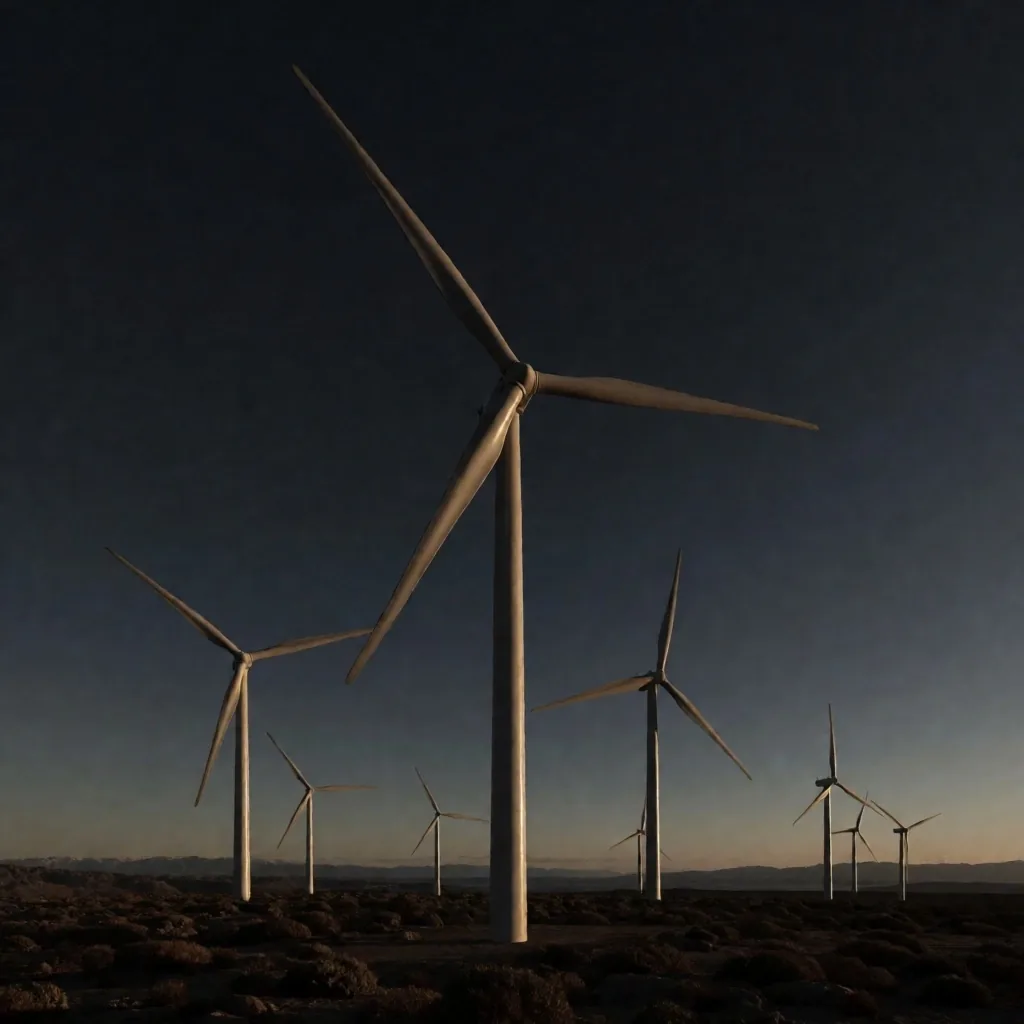 Infraestructura energética argentina al atardecer